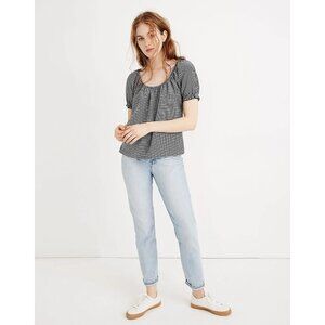 Madewell Texture & Thread Peasant Top in Stripe Large